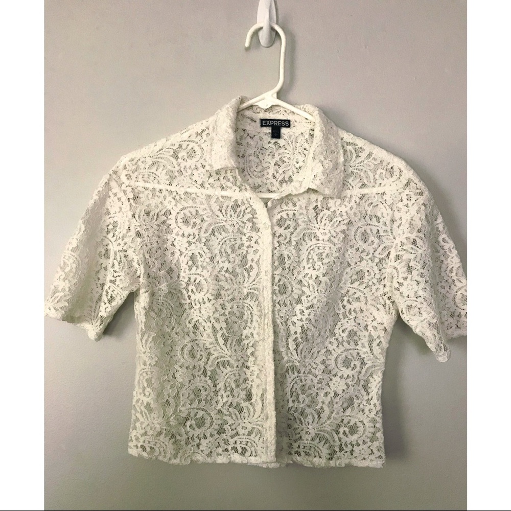 White Lace Crop Top